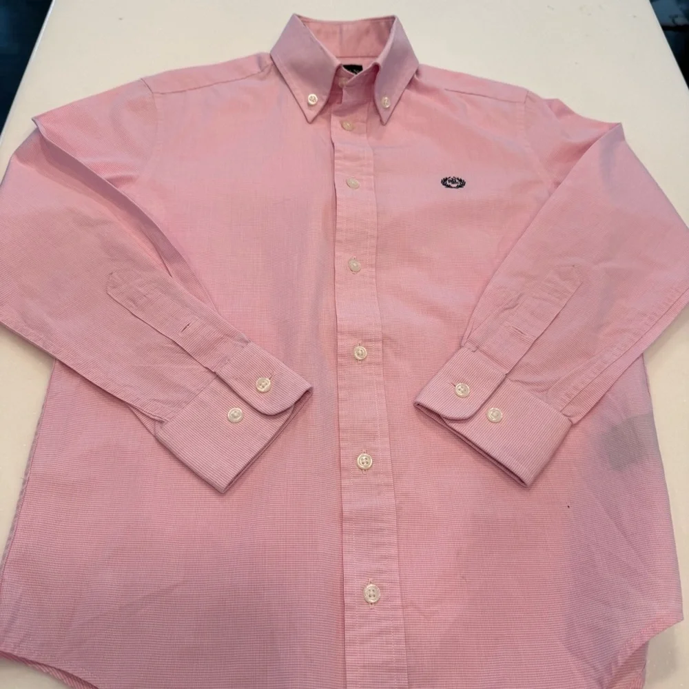 Ralph Lauren Boys 2 PCS Set Navy Chinos & Pink Button Up Shirt Sz 10 EUC